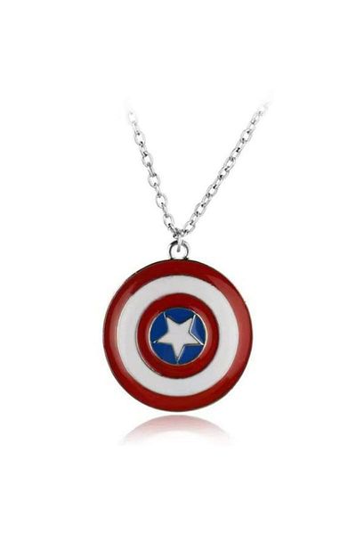 Herşey Nota Captain America Shield Figured Unisex Necklace – Icon of Justice and Power
