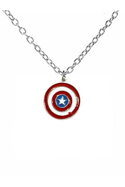 Herşey Nota Captain America Shield Figured Unisex Necklace – Icon of Justice and Power