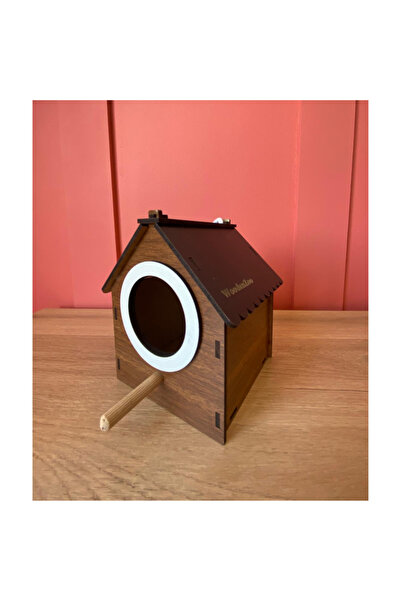 WoodenZoo Wooden Decorative Bird House Nest, Nest, Balcony, Garden Accessory Set of 5 (Brown)