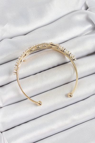 Clariss Brass Gold Color Barley Zirconia Women's Bracelet