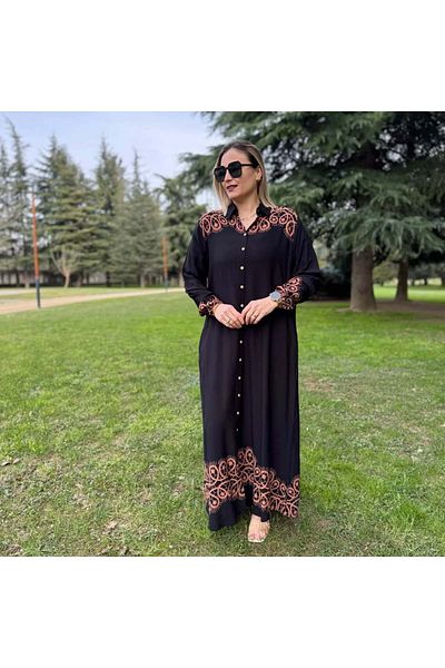 KTY TR rochie lunga hijab marimea 140 guler camasa maneca detaliata elastica