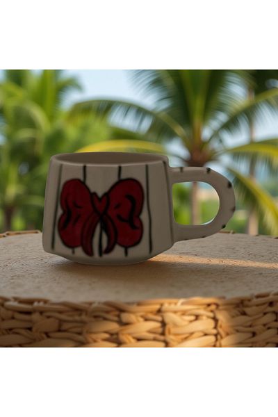 Çiporcal Classic Red Bow Mug Cup Ceramic