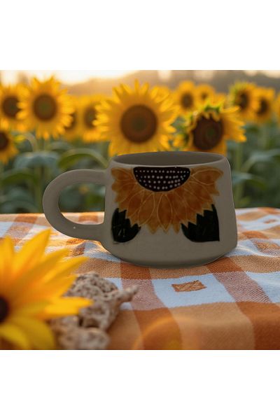 Çiporcal Classic Sunflower Seed Hand Decor Ceramic Mug Mug Cup