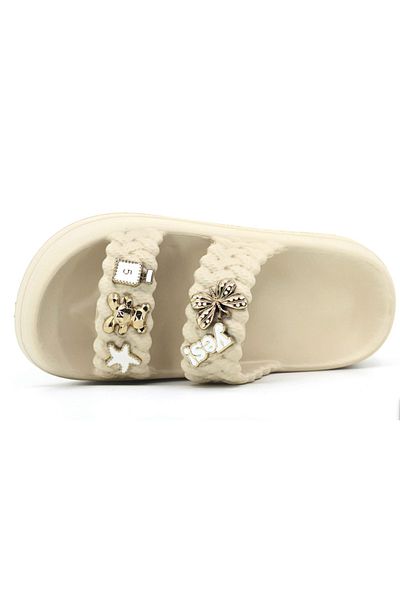rs riva shoes Girl's Women's Pool Beach Vacation Daily Summer Comfortable Non-Slip Sole Teddy Bear Butterfly Stone Slippers