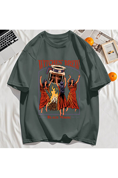 StartMore Y2K Vintage T-Shirt Tee Witches Brew Black Magic Print