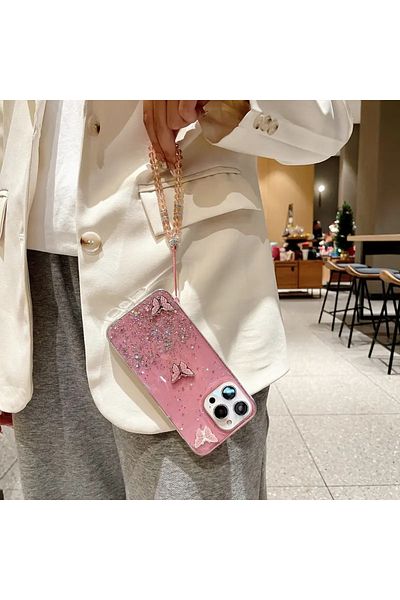 Rivor حافظة متوافقة مع هاتف Xiaomi Redmi 13، غطاء رفيع فاخر بنمط فراشة لامعة بارزة للكاميرا
