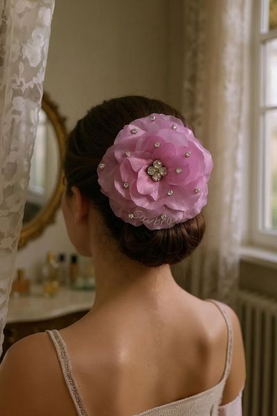 SavBrand Lilac Color Elegant Bridal Hairpin – Romantic and Stylish Hair Accessory