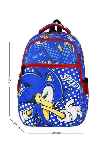 Baginn Geanta Scoala Primara Sonic Set 2 40*30 Cm Cutie de Pranz Rucsac Ortopedic Băiat