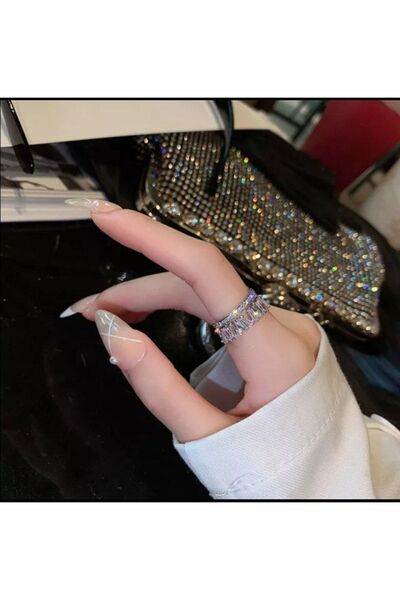 Shiklik MODA خاتم أنيق بحجر الزركون اللامع