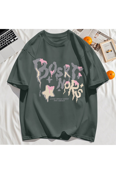 StartMore تي شيرت Y2k Vintage تي شيرت مطبوع عليه حرف Hash Bosrt Nqrs