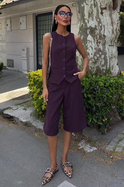 WeShaya Γυναικείο Σετ Αμάνικο Στάνταρ με Σορτς Μίντι από Βισκόζη Μούρντζινο