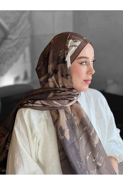 Freeista Dusty Brown Ocean Pattern Lina Shawl 2507132034