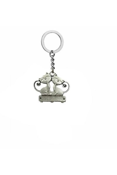 Herşey Nota Love Cats - Unisex Keychain with Cute Cat Figures – Romantic and Cute Daily Accessory