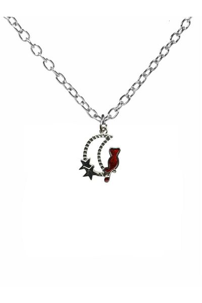 Herşey Nota Unisex Necklace with Moon Star and Red Cat Figure – Elegance, Meaning and Loveliness in One