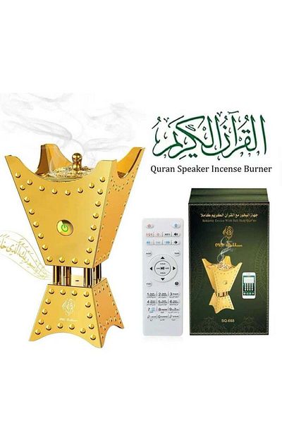 Generic Electric Oud Incense Burner with Full Quran Speaker Remote and App Control for Ramadan, Eid and All Occasions