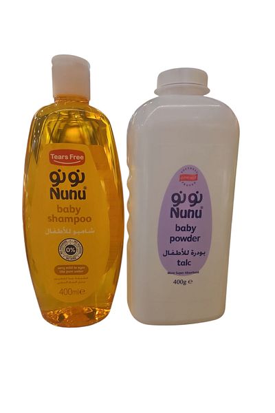 NUNU Nunu Baby Shampoo 400ml + Nunu Baby Powder 400g 2 pieces