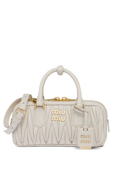 SA ŞA TAKI Miu Miu Small Top Handle Shoulder Bag in Quilted Nappa Leather
