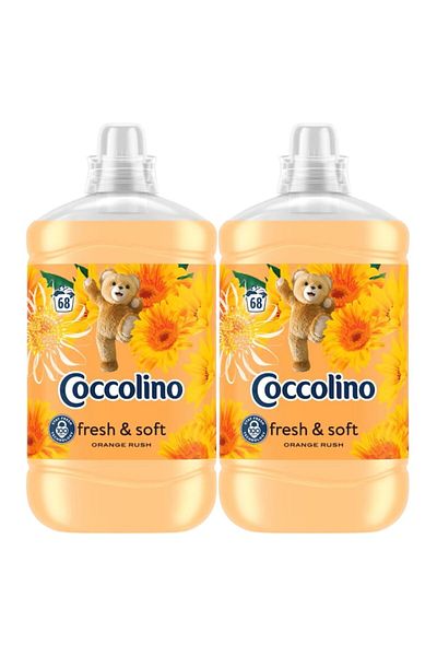 Coccolino Set of 2x Fabric Softener, Orange rush, 136 washes, 3.4l