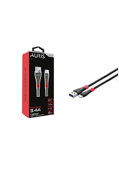 Auris CB25 Usb To Lightning Kablo 3.4A 1.2 Metre Işıklı Şık Tasarım