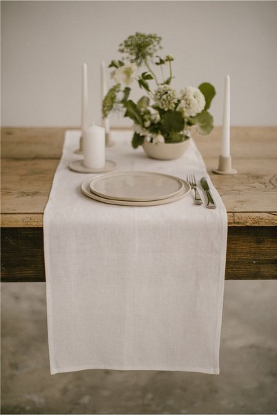 cherila 🌿   100% Natural Cotton Linen Runner – 110X40 cm |   Elegant, Durable and Stylish Table Top Accessory