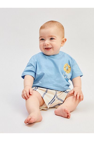 LC Waikiki Printed Baby Boy T-Shirt and Shorts 2-Pack