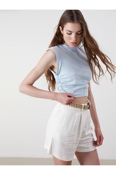 LC Waikiki Nou sezon Crew Neck Icy Crop - S5GR73Z8