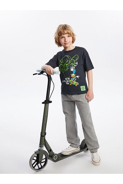 LC Waikiki Crew Neck Nostalgic Monkey Printed Boys T-Shirt