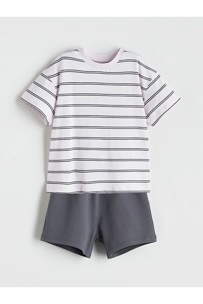LC Waikiki Crew Neck Baby Boy T-Shirt and Shorts 2-Piece