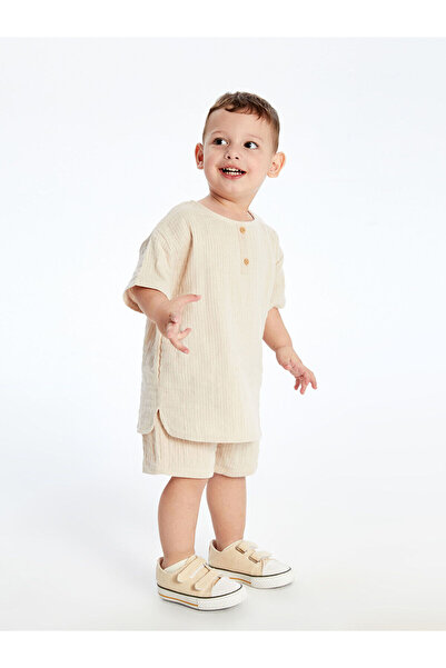 LC Waikiki Musselin Jungen T-Shirt und Shorts 2er Set