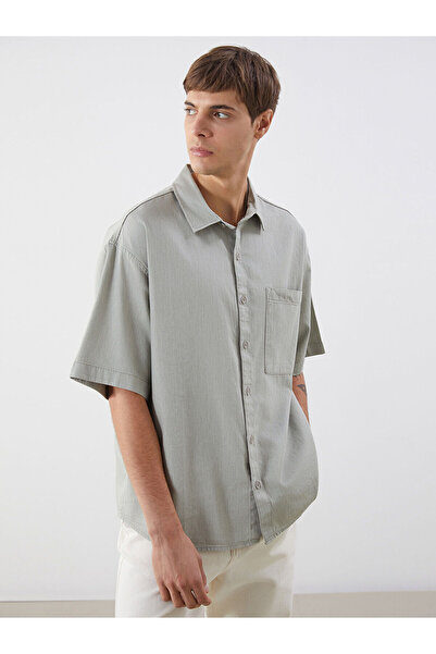 LC Waikiki Ανδρικό τζιν πουκάμισο με κοντό μανίκι NEVAVM Comfortable Fit