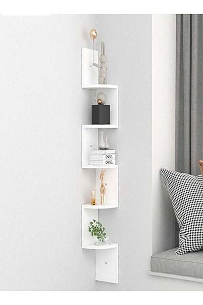 Raffine Upgraded Wall Mounted Floating Shelf 15 mm Wood Sheet Thickness Decorative White Rack 20 x 20 x 125