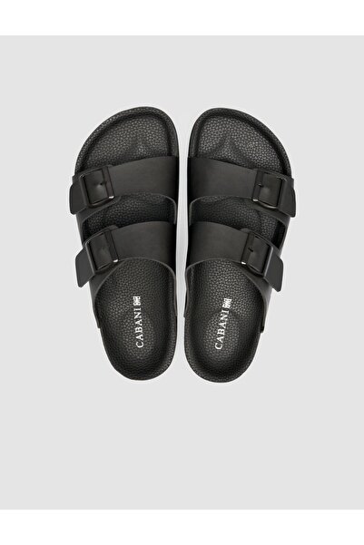 Cabani Toka Detaylı Siyah Erkek Terlik