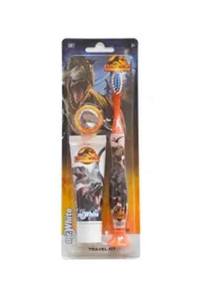 Jurassic Park Toothbrush with suction cup and Toothpaste Jurassic Mr.White kids +3 years Strawberry Flavor 25 ml