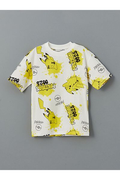 LC Waikiki Crew Neck Pikachu Printed Boys' T-Shirt