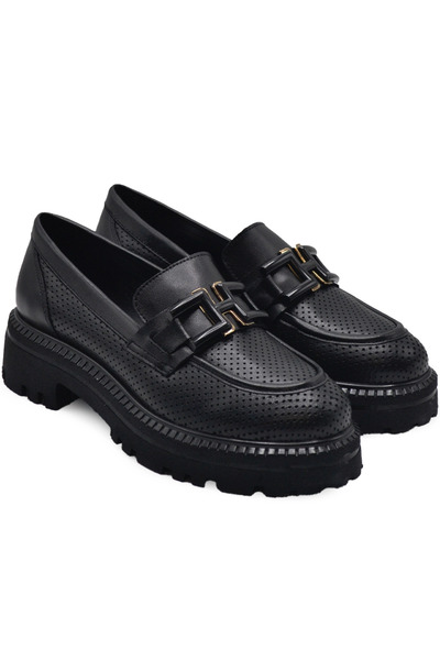 Venüs Kadın Tokalı Deri Ayakkabı Siyah 2411530Y