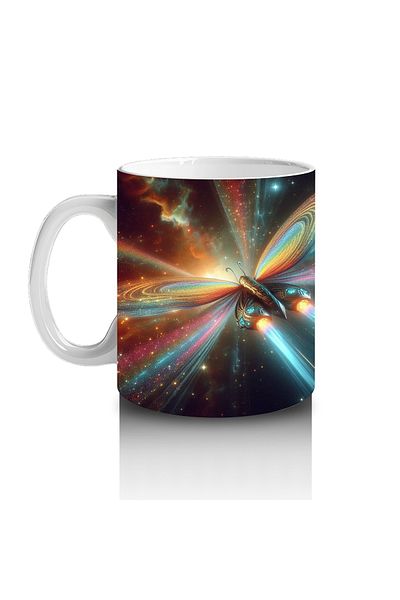 Luluyen Space Butterfly Patterned Mug with Light Wings That Makes Children Love Milk