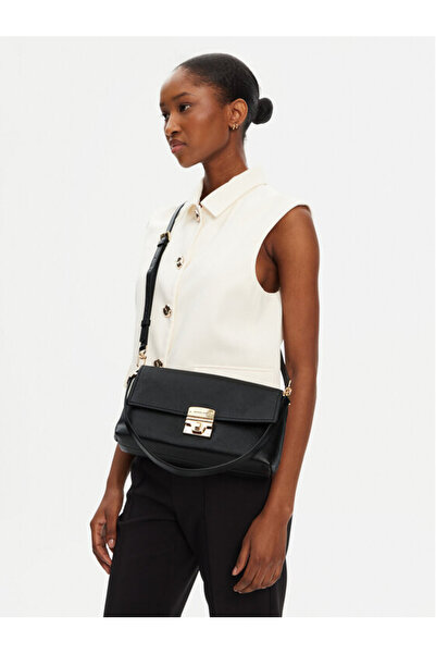 Michael Kors Women's Leather Metal Buckle Closure Adjustable Strap Black Shoulder Bag 32S5G9Xc8T-Black