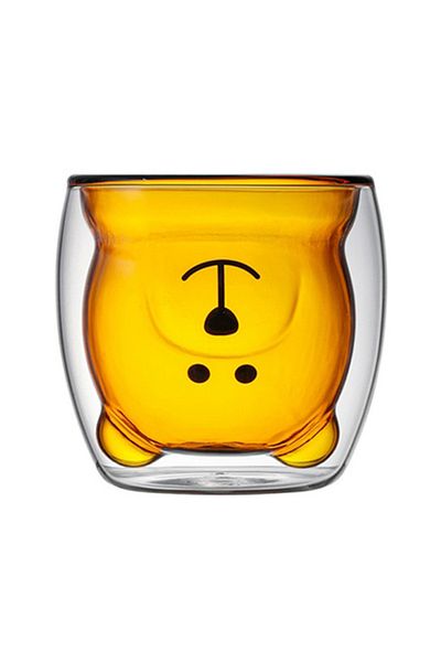 OEM Pahar cu pereți dubli, Ursuleț, 250 ml, Galben