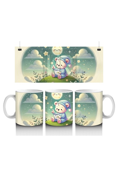 Luluyen كوب على شكل دمية دب لطيف يقرأ قصصًا خرافية ليلاً يحب الأطفال الحليب