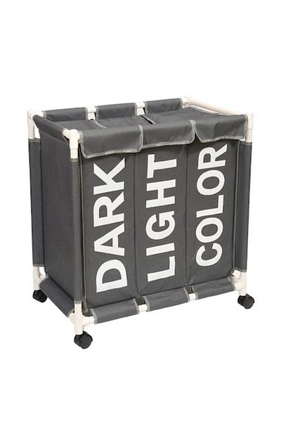 Blusmart Triple laundry basket with wheels, 63x60x54cm, Grey