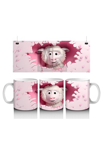 Luluyen كوب صغير على شكل خروف ينظر من خلال شق القلب، يحب الأطفال الحليب