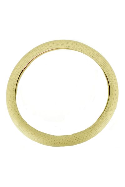 ideal STORE IdealSTORE universal leather steering wheel cover with holes, size M 37-39cm, beige color