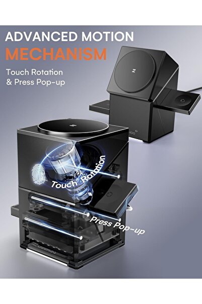 ZEEHOO 3-in-1 Qi2 15W Fast Wireless Charging Station (MagSafe Compatible) with 30W Adapter