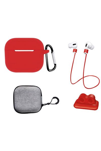 THD THD 5-in-1 extended set for Apple Airpods 3 headphones protection, red color