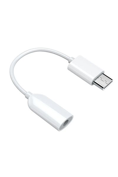 Xiaomi USB Type-C to 3.5mm AUX Audio Adapter Cable, compatible with Xiaomi, Oppo, Huawei, 9cm, White