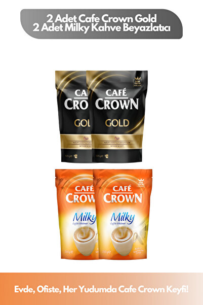 Cafe Crown 4’lü Kahve Keyfi Paketi ( 200g Gold Çözünebilir Kahve + 400g Milky Kahve Beyazlatıcı)