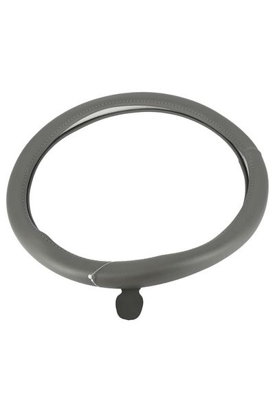 ideal STORE IdealSTORE universal imitation leather steering wheel cover without holes, size M, gray color