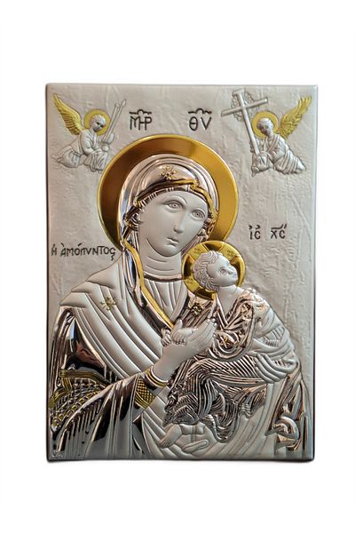 silvero Silver Icon Mother and Child 22 x 15 cm