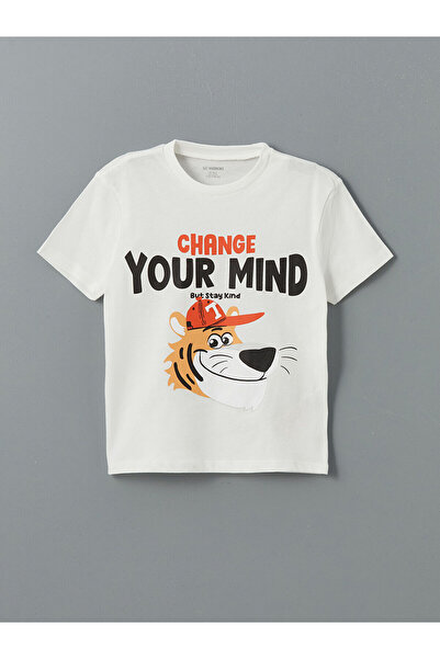 LC Waikiki طاقم الرقبة المطبوعة الصبي تي شيرت