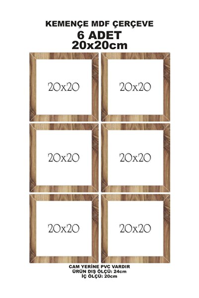 Baskılar 6 Adet 20x20 Çerçeve - Kemençe Çerçeve - Mdf Kare Çerçeve - Fotoğraf...
